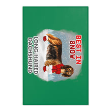 Load image into Gallery viewer, Long Haired Dachshund Best In Snow Area Rug