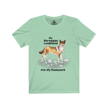 Load image into Gallery viewer, My Norwegian Lundehund Ate My Homework Unisex Jersey Short Sleeve Tee