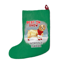 Load image into Gallery viewer, Norfolk Terrier Best In Snow Christmas Stockings
