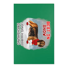 Load image into Gallery viewer, Long Haired Dachshund Best In Snow Area Rug