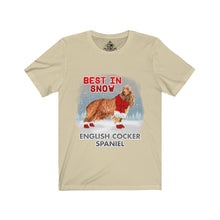 Load image into Gallery viewer, English Cocker Spaniel Best In Snow Unisex Jersey Short Sleeve Tee