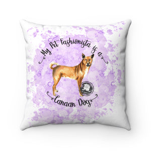 Canaan Dog Pet Fashionista Square Pillow