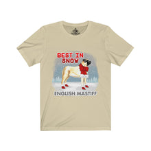 Load image into Gallery viewer, English Mastiff Best In Snow Unisex Jersey Short Sleeve Tee