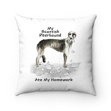 Load image into Gallery viewer, My Scottish Deerhound Ate My Homework Square Pillow
