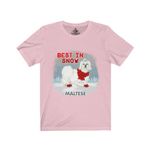 Load image into Gallery viewer, Maltese Best In Snow Unisex Jersey Short Sleeve Tee