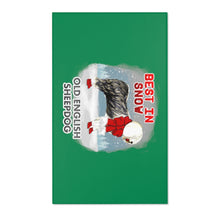 Load image into Gallery viewer, Old English Sheepdog In Snow Area Rug