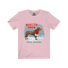 Load image into Gallery viewer, Field Spaniel Best In Snow Unisex Jersey Short Sleeve Tee