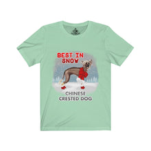 Load image into Gallery viewer, Chinese Crested Best In Snow Unisex Jersey Short Sleeve Tee