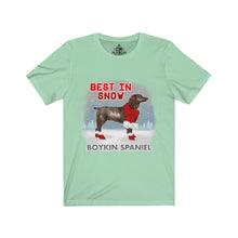 Load image into Gallery viewer, Boykin Spaniel Best In Snow Unisex Jersey Short Sleeve Tee