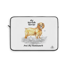 Load image into Gallery viewer, My Norfolk Terrier Ate My Homework Laptop Sleeve