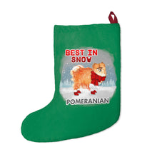 Load image into Gallery viewer, Pomeranian Best In Snow Christmas Stockings