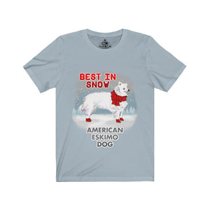 American Eskimo Dog Best In Snow Unisex Jersey Short Sleeve Tee