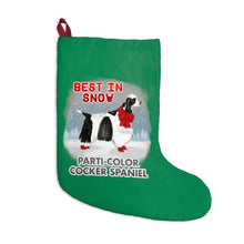 Load image into Gallery viewer, Parti-Color Cocker Spaniel Best In Snow Christmas Stockings