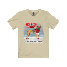 Load image into Gallery viewer, Border Terrier Best In Snow Unisex Jersey Short Sleeve Tee