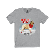 Load image into Gallery viewer, Briard Best In Snow Unisex Jersey Short Sleeve Tee