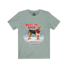 Load image into Gallery viewer, Airedale Terrier Best In Snow Unisex Jersey Short Sleeve Tee