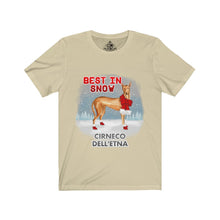 Load image into Gallery viewer, Cirneco Dell'Etna Best In Snow Unisex Jersey Short Sleeve Tee