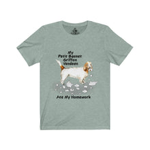 Load image into Gallery viewer, My Petit Basset Griffon Vendeen Ate My Homework Unisex Jersey Short Sleeve Tee