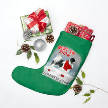 Load image into Gallery viewer, Japanese Chin Best In Snow Christmas Stockings