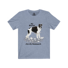 Load image into Gallery viewer, My Borzoi Ate My Homework Unisex Jersey Short Sleeve Tee