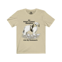 Load image into Gallery viewer, My Polish Lowland Sheepdog Ate My Homework Unisex Jersey Short Sleeve Tee