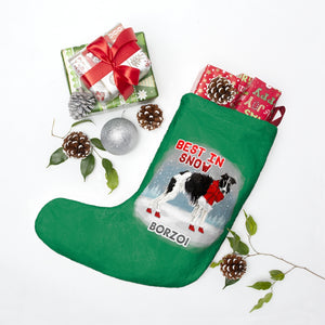 Borzoi Best In Snow Christmas Stockings