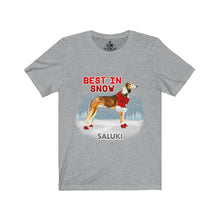 Load image into Gallery viewer, Saluki Best In Snow Unisex Jersey Short Sleeve Tee