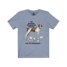 Load image into Gallery viewer, My German Wirehaired Pointer Ate My Homework Unisex Jersey Short Sleeve Tee