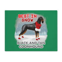 Load image into Gallery viewer, Black and Tan Coonhound Best In Snow Placemat