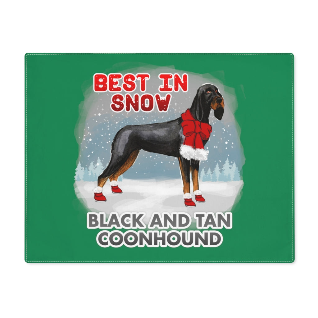 Black and Tan Coonhound Best In Snow Placemat
