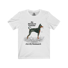 Load image into Gallery viewer, My Miniature Pinscher Ate My Homework Unisex Jersey Short Sleeve Tee
