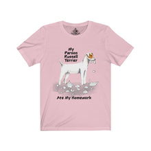 Load image into Gallery viewer, My Parson Russell Terrier Ate My Homework Unisex Jersey Short Sleeve Tee
