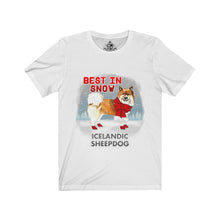 Load image into Gallery viewer, Icelandic Lowland Sheepdog Best In Snow Unisex Jersey Short Sleeve Tee