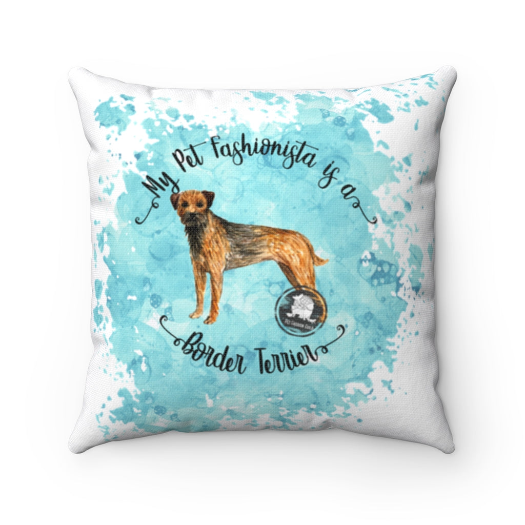 Border Terrier Pet Fashionista Square Pillow