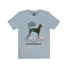 Load image into Gallery viewer, My Miniature Pinscher Ate My Homework Unisex Jersey Short Sleeve Tee
