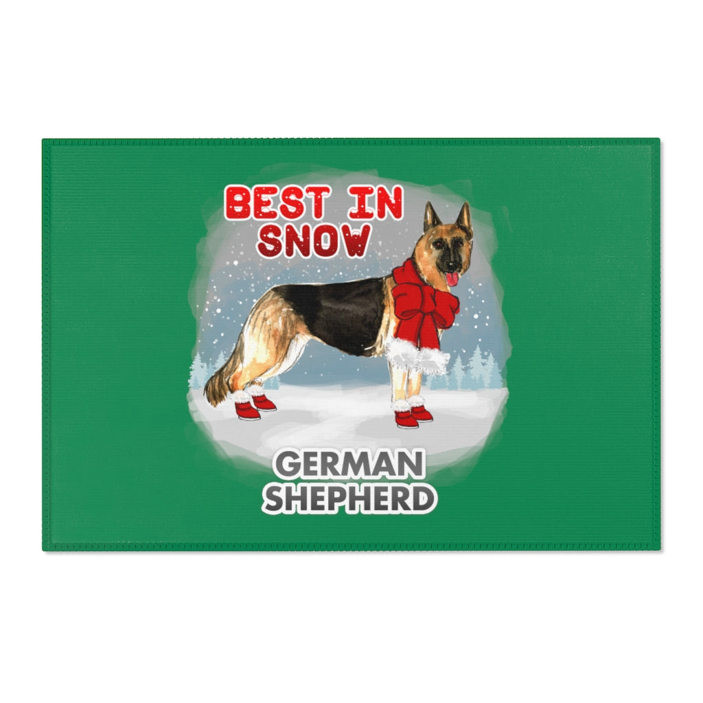 German Shepherd Best In Snow Area Rug