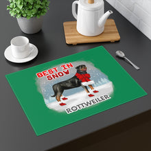 Load image into Gallery viewer, Rottweiler Best In Snow Placemat