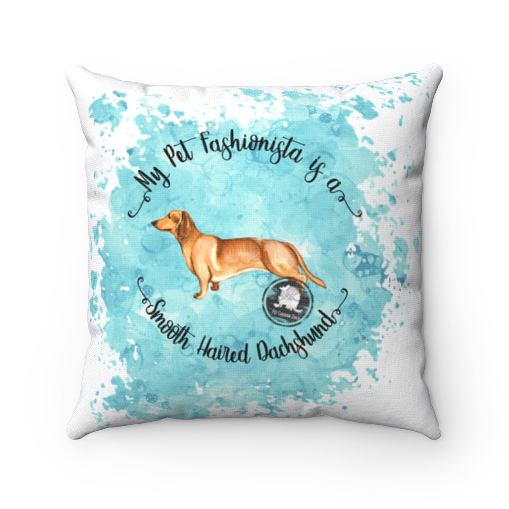 Dachshund (Smooth haired) Pet Fashionista Square Pillow