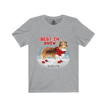 Load image into Gallery viewer, Sheltie Best In Snow Unisex Jersey Short Sleeve Tee