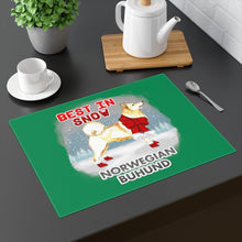 Load image into Gallery viewer, Norwegian Buhund Best In Snow Placemat