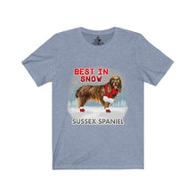 Load image into Gallery viewer, Sussex Spaniel Best In Snow Unisex Jersey Short Sleeve Tee