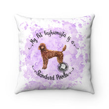 Load image into Gallery viewer, Standard Poodle Pet Fashionista Square Pillow
