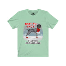 Load image into Gallery viewer, Bluetick Coonhound Best In Snow Unisex Jersey Short Sleeve Tee