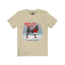 Load image into Gallery viewer, Schipperke Best In Snow Unisex Jersey Short Sleeve Tee
