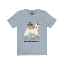 Load image into Gallery viewer, My Afghan Hound Ate My Homework Unisex Jersey Short Sleeve Tee