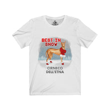 Load image into Gallery viewer, Cirneco Dell'Etna Best In Snow Unisex Jersey Short Sleeve Tee