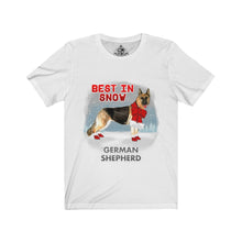Load image into Gallery viewer, German Shepherd Best In Snow Unisex Jersey Short Sleeve Tee