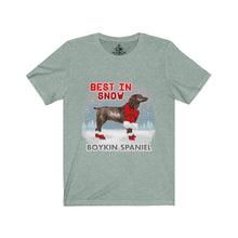 Load image into Gallery viewer, Boykin Spaniel Best In Snow Unisex Jersey Short Sleeve Tee