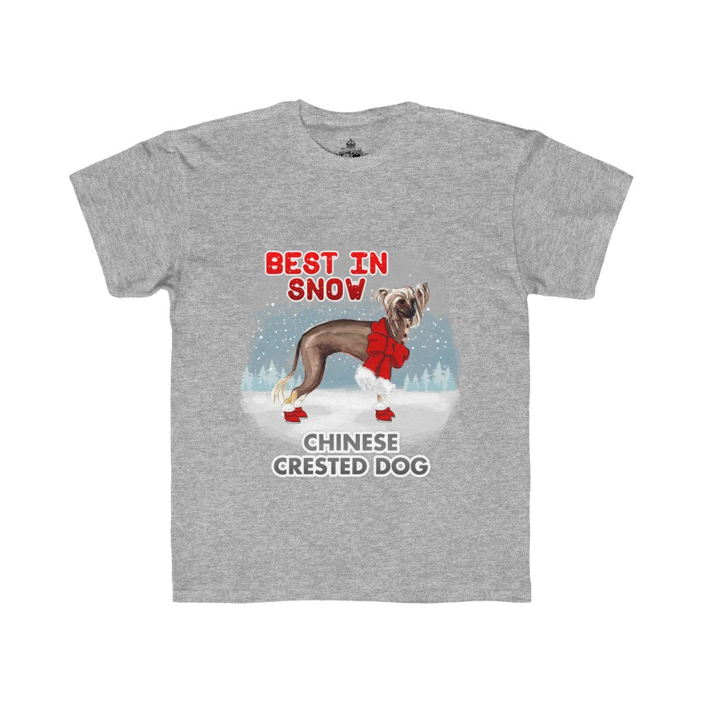 Chinese Crested Best In Snow Kids Regular Fit Tee