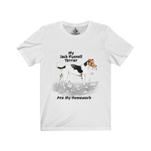 Load image into Gallery viewer, My Jack Russell Terrier Ate My Homework Unisex Jersey Short Sleeve Tee